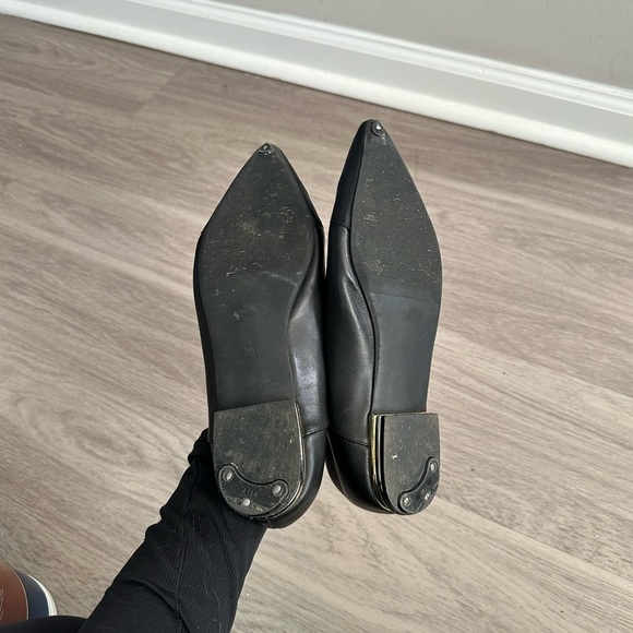 Marzella Black Leather Pointed Toe Flats Size 39 Minimalist Classic Workwear - Picture 7 of 8